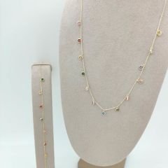 Renkli Yuvarlak Taşlı Kolye – KLY0893