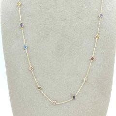 Renkli Kare Taşlı Kolye – KLY0892