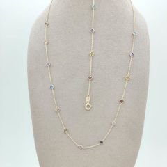 Renkli Kare Taşlı Kolye – KLY0892