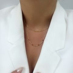 Renkli Baget Taşlı Kolye – KLY0891