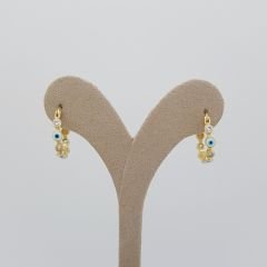 Taşlı Nazar Boncuklu Halka Küpe – KP00616