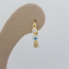 Taşlı Nazar Boncuklu Halka Küpe – KP00616
