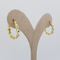 Taşlı Nazar Boncuklu Halka Küpe – KP00616