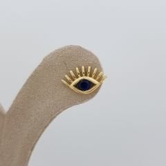 Kirpikli Mavi Göz Küpe – KP00494