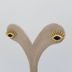 Kirpikli Mavi Göz Küpe – KP00494