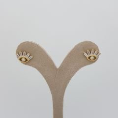 Baget Taşlı Kirpikli Göz Küpe – KP00492