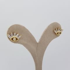 Baget Taşlı Kirpikli Göz Küpe – KP00492