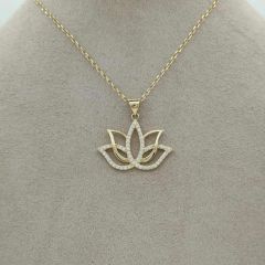 Taşlı Lotus Çiçeği Kolye Ucu – KLU0408