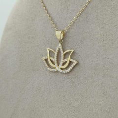 Taşlı Lotus Çiçeği Kolye Ucu – KLU0408