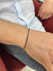 Siyah Taşlı Erkek Su Yolu Bileklik - BLK1113