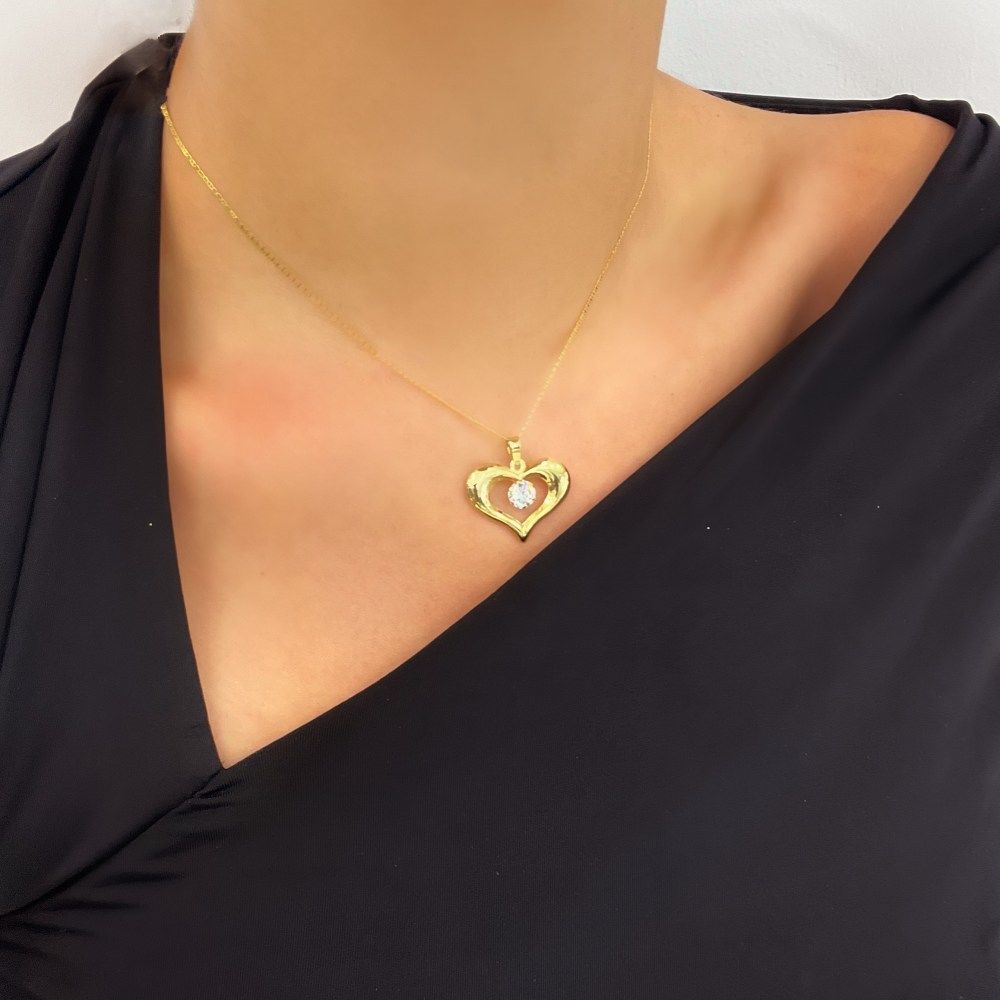 Taşlı Kalp Kolye Ucu – KLY0797