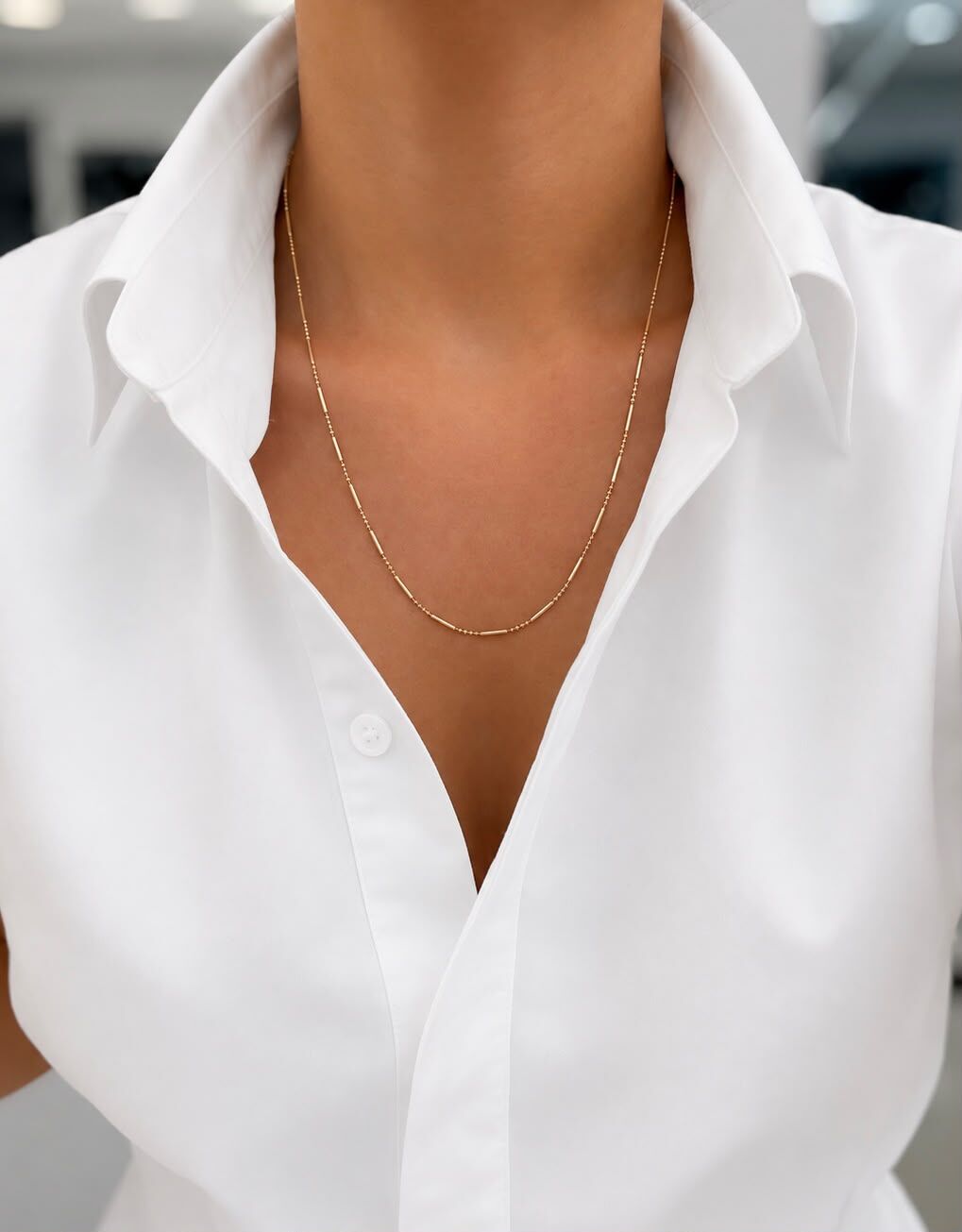 Rose Altın Bovi Point Kolye Zincir - KLY1102
