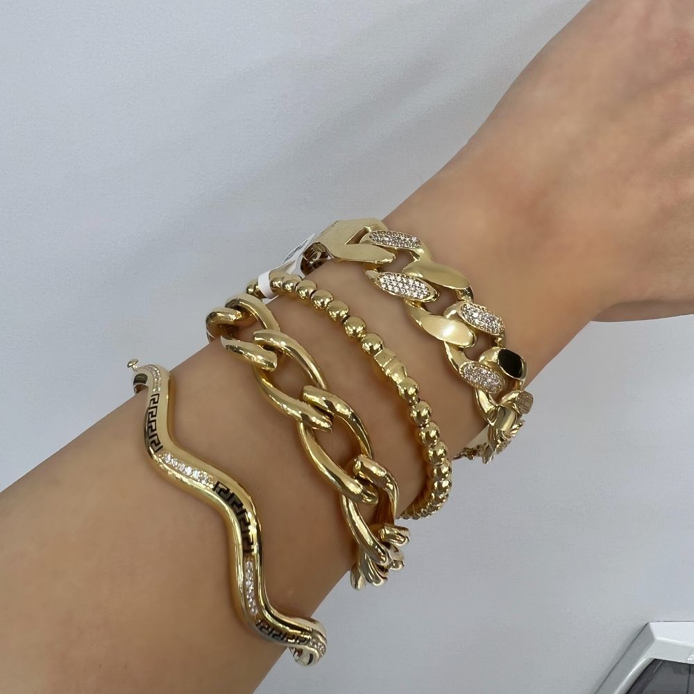 Taşlı Mitolojik Yunan Desenli Kelepçe – KLP0284