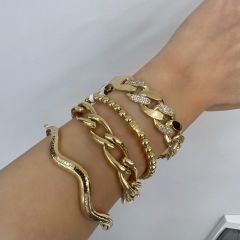 Taşlı Mitolojik Yunan Desenli Kelepçe – KLP0284