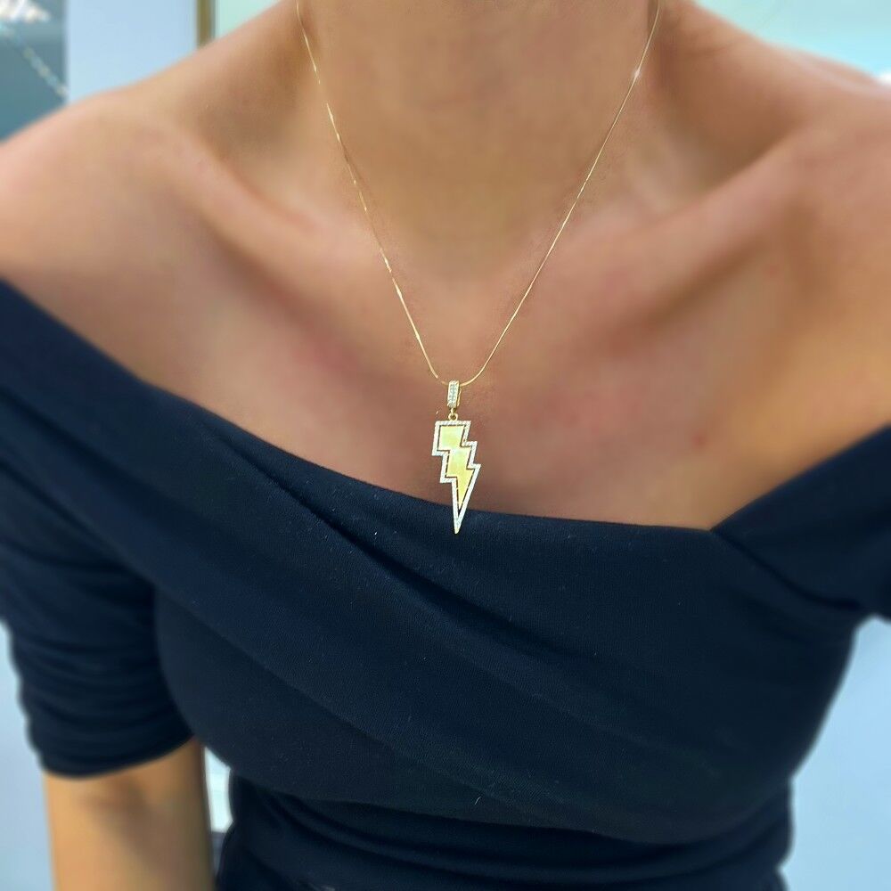 Taşlı Şimşek Kolye Ucu – KLU0443