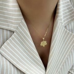 Çınar Ağacı Yaprağı Kolye Ucu – KLU0456