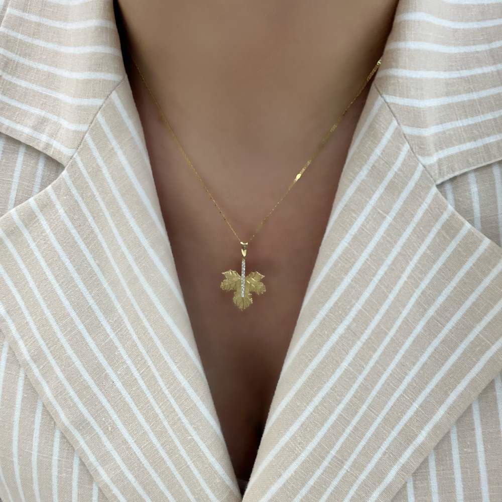 Çınar Ağacı Yaprağı Kolye Ucu – KLU0458