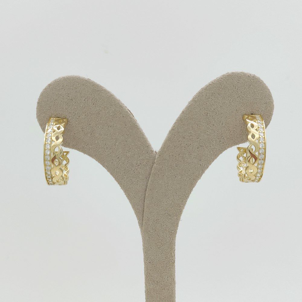 Taşlı Motifli Halka Küpe – KP00759