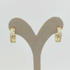 Taşlı Motifli Halka Küpe – KP00759