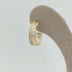 Taşlı Motifli Halka Küpe – KP00759