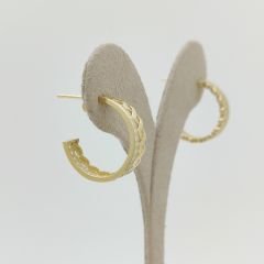 Taşlı Motifli Halka Küpe – KP00759