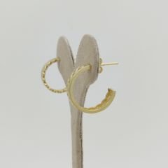 Taşlı Motifli Halka Küpe – KP00759