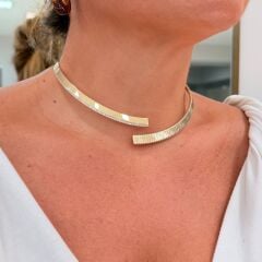 Taşlı Choker Altın Kolye - KLY1154