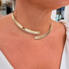 Taşlı Choker Altın Kolye - KLY1154