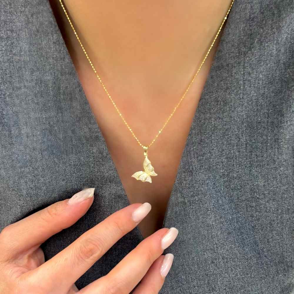 Taşlı Kelebek Kolye Ucu – KLU0457