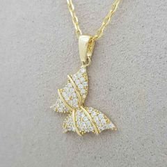 Taşlı Kelebek Kolye Ucu – KLU0457