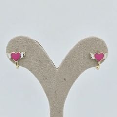 Çocuk Kanatlı Kalp Küpe Altın – KP00785