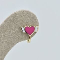 Çocuk Kanatlı Kalp Küpe Altın – KP00785