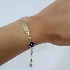 Çiçekli Çocuk Künye Altın – BLK0784