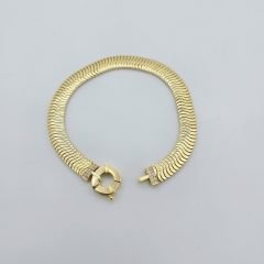 Taşlı Balıksırtı Zincir Altın Bileklik – BLK0757