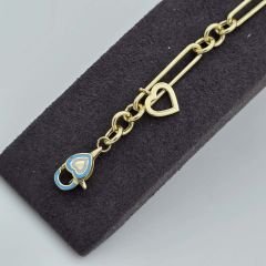 Altın Bileklik Sallantılı Pembe Mineli – BLK0771