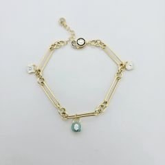 Altın Bileklik Sallantılı Renkli Mineli – BLK0773