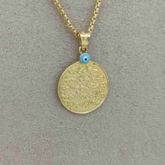 Dualı Plaka Nazar Boncuklu Kolye Ucu – KLU0245