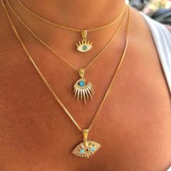 Kirpikli Renkli Göz Kolye Ucu – KLU0494