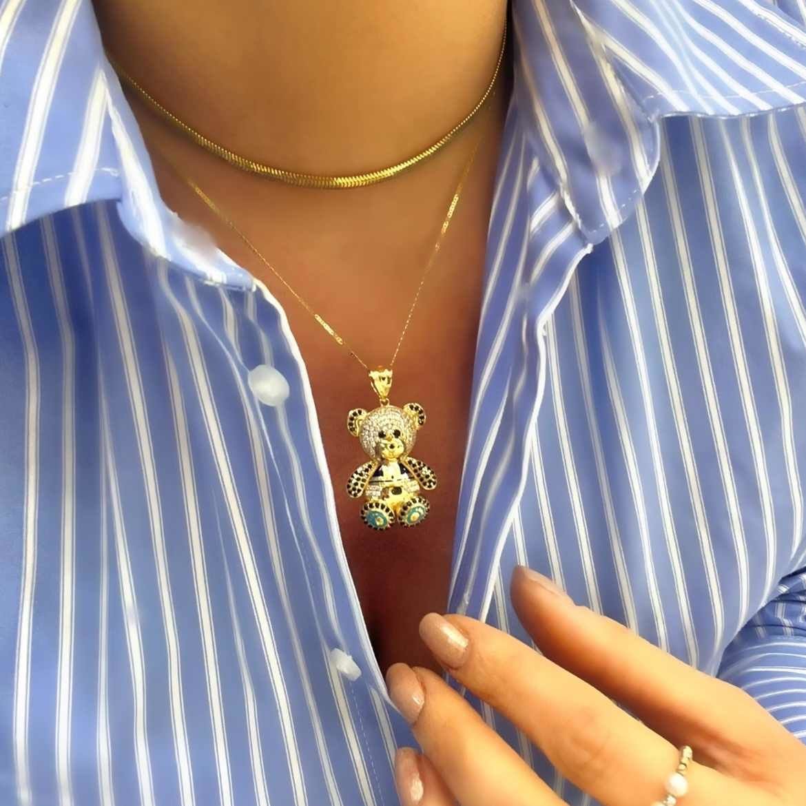 Taşlı Ayıcık Kolye Ucu – KLU0411