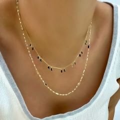 Renkli Kare Taşlı Dorikalı Kolye – KLY0911