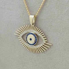 Kirpikli Göz Nazar Boncuk Kolye Ucu – KLU0504