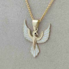 Beyaz Anka Kuşu Kolye Ucu – KLU0501