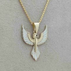 Beyaz Anka Kuşu Kolye Ucu – KLU0501