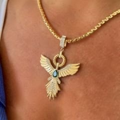 Zümrüt Detaylı Anka Kuşu Kolye Ucu – KLU0502