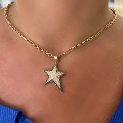 Siyah Taşlı Yıldız Kolye Ucu – KLU0499