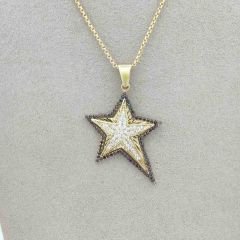 Siyah Taşlı Yıldız Kolye Ucu – KLU0499