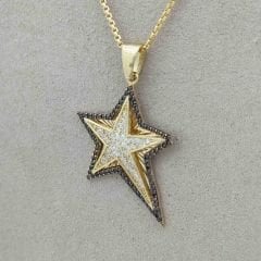 Siyah Taşlı Yıldız Kolye Ucu – KLU0499