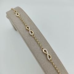 Sonsuzluk Figürlü Taşlı Zincir Bileklik – BLK0825