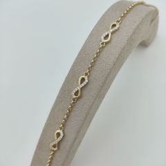 Sonsuzluk Figürlü Taşlı Zincir Bileklik – BLK0825