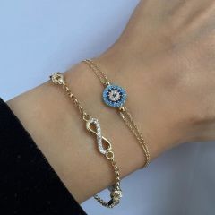 Taşlı Nazar Boncuklu Bileklik – BLK0828